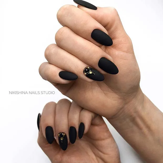 edgy black nail designs
