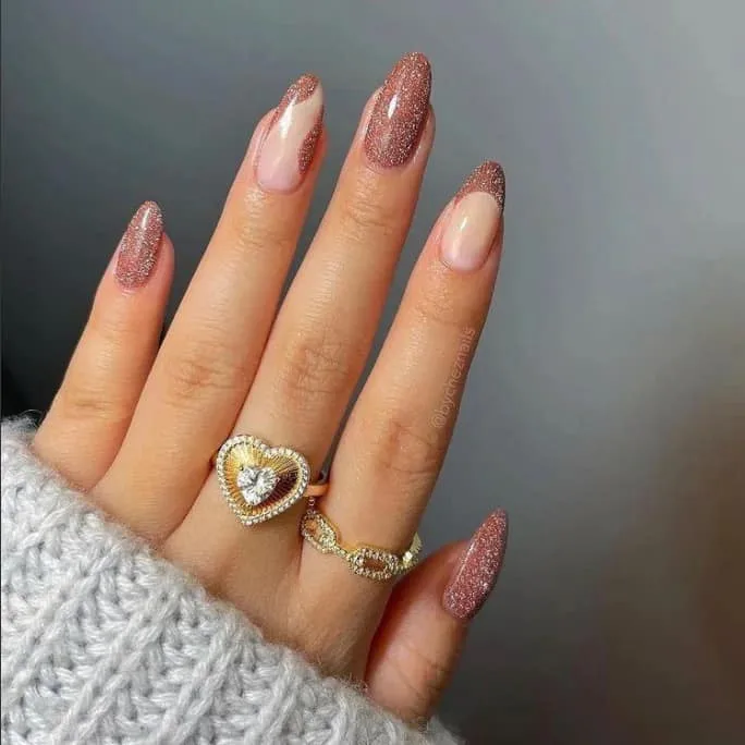 almond nude nails