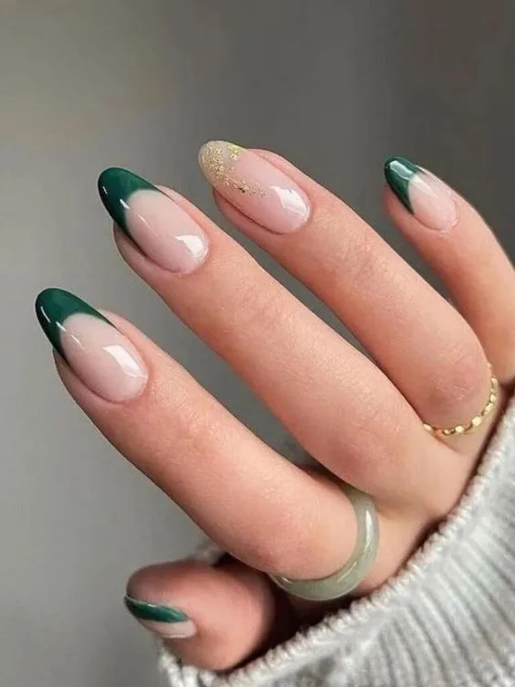 Green and Gold Nails