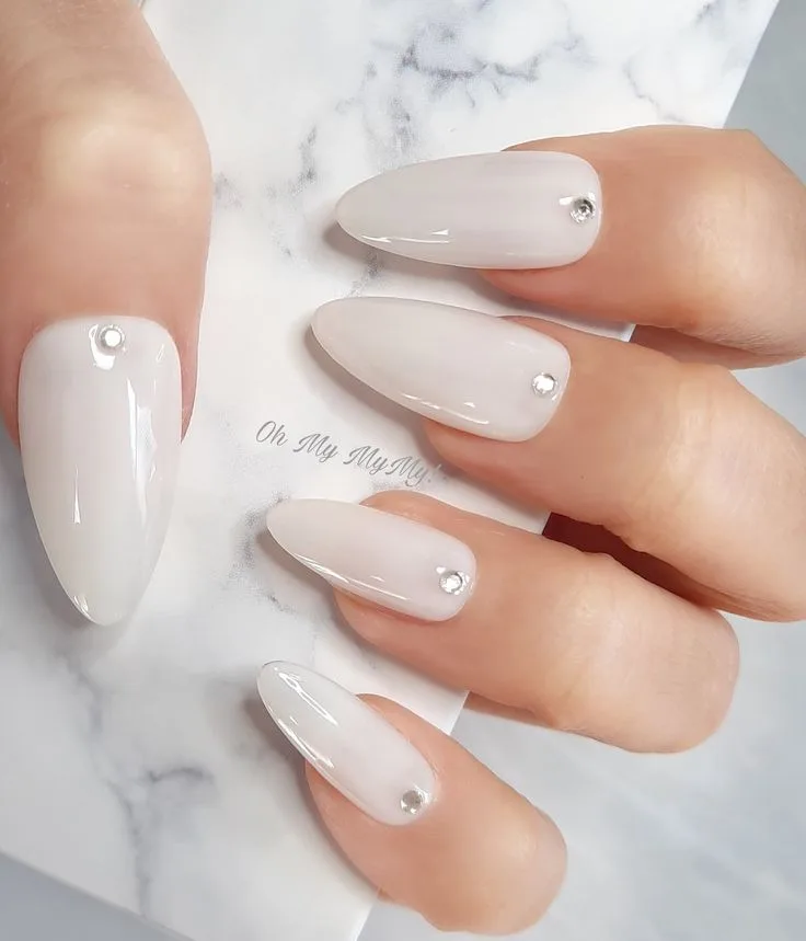 White Almond Nails