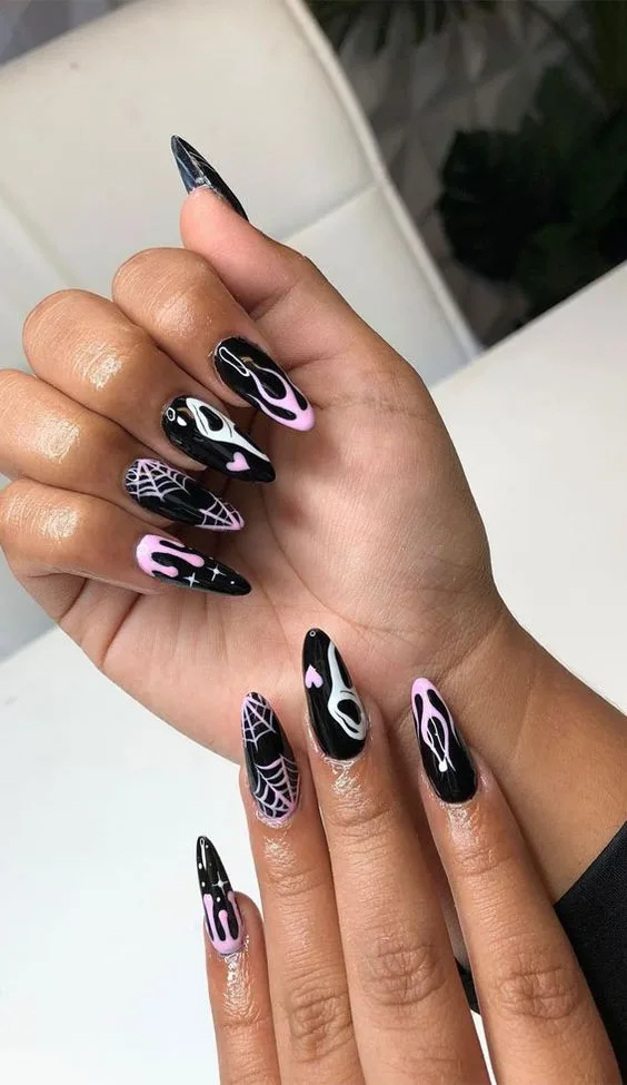 Halloween French tip nails