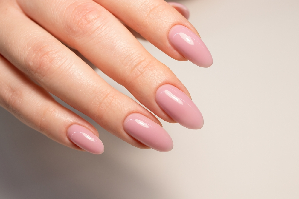 light pink almond nails