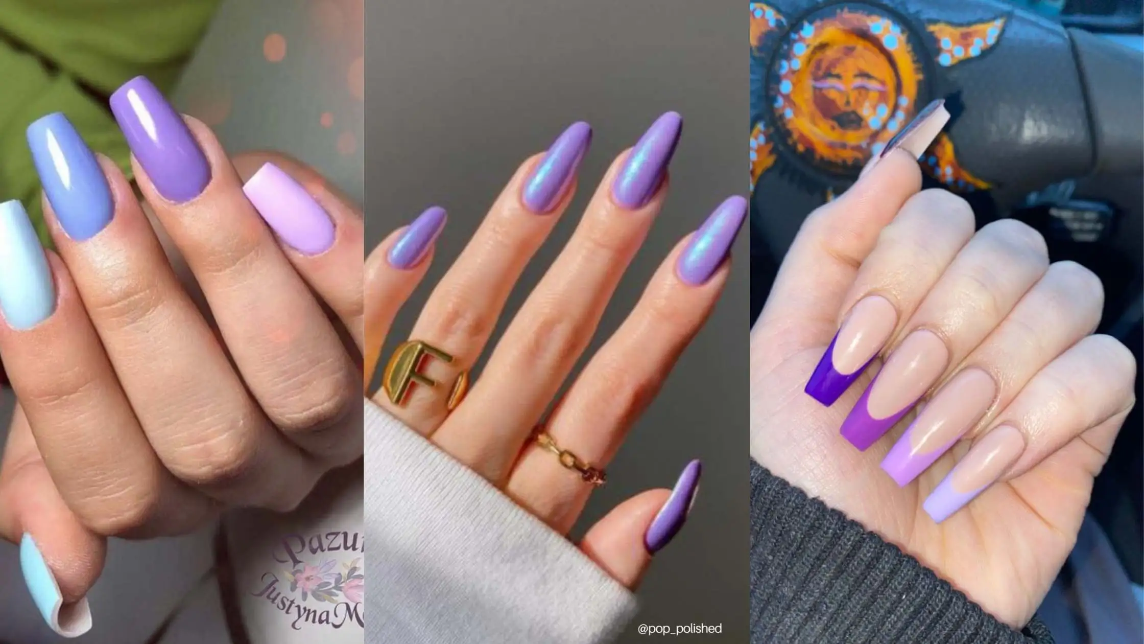 blue and purple nail designs