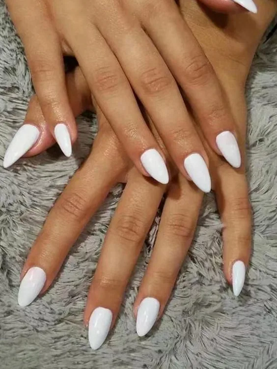 White Almond Nails
