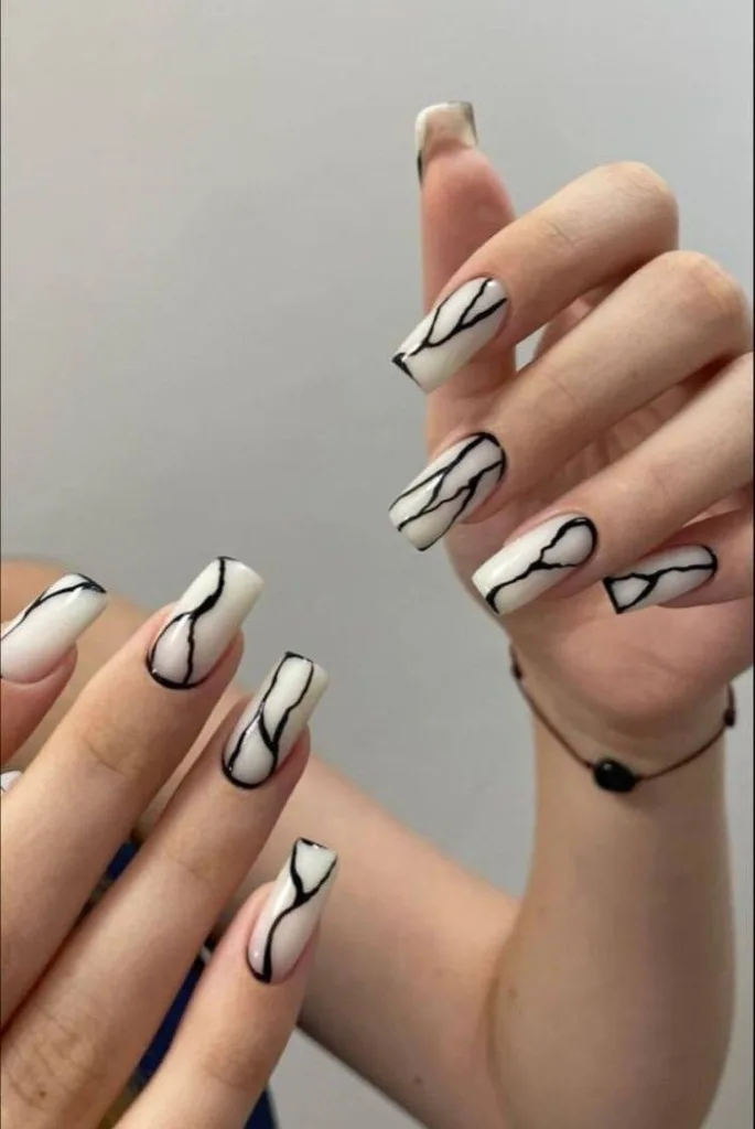 White Square Nails