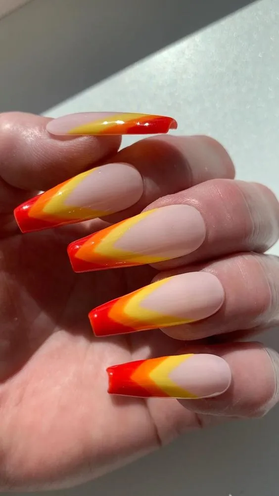 Neon Orange Nails